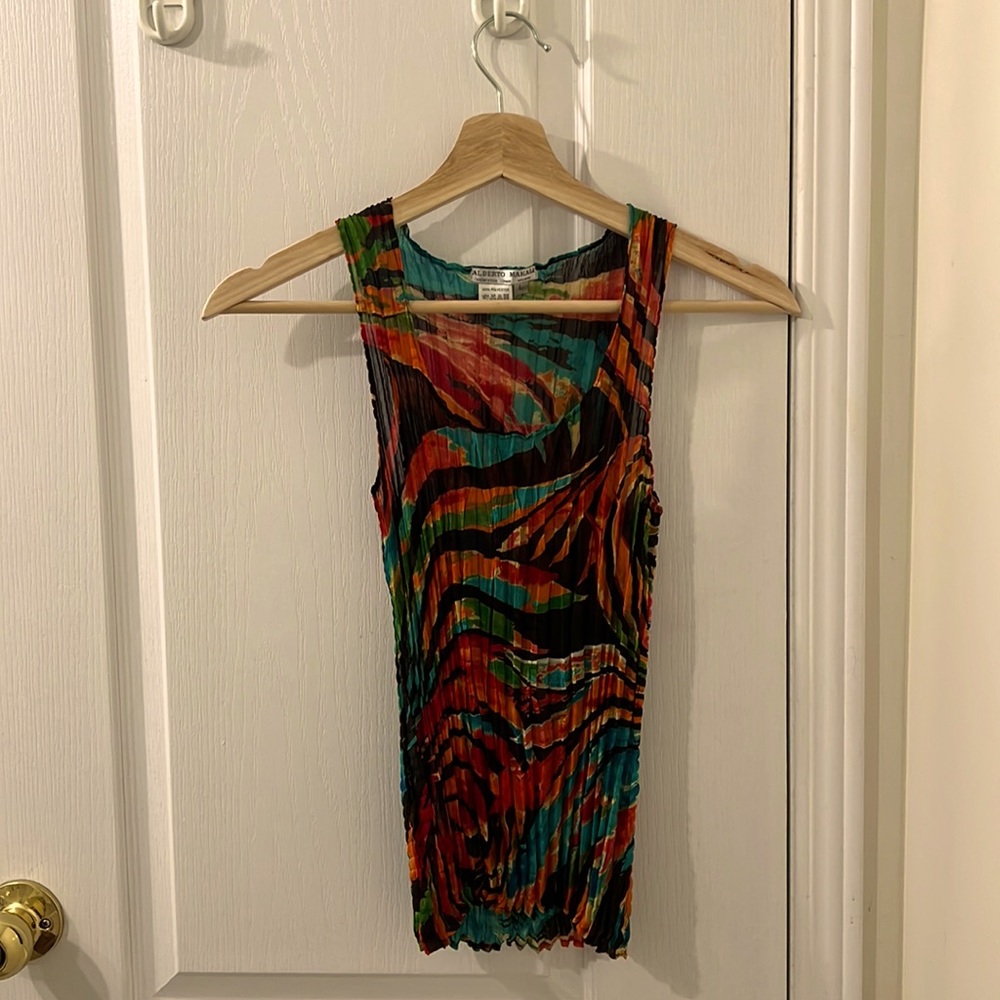 Y2K Designer Wrinkle Accordion Tank Top